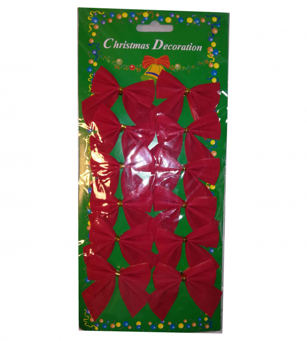 Set 12 Fundite decorative Craciun, Rosu [3]