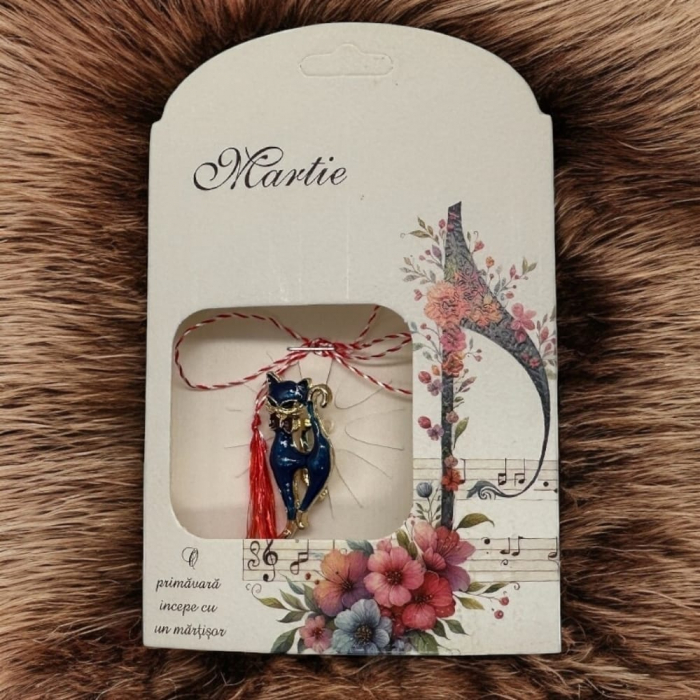 Set 3 Martisoare tip Brosa, "Pisici Aristocrate Melomane", in cutie cu nota muzicala inflorata, VisionXXI [5]