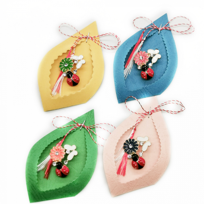 Set 4 Martisoare tip Brosa, "Armonie de Primavara", pe cutie de carton decupat, VisionXXI [1]