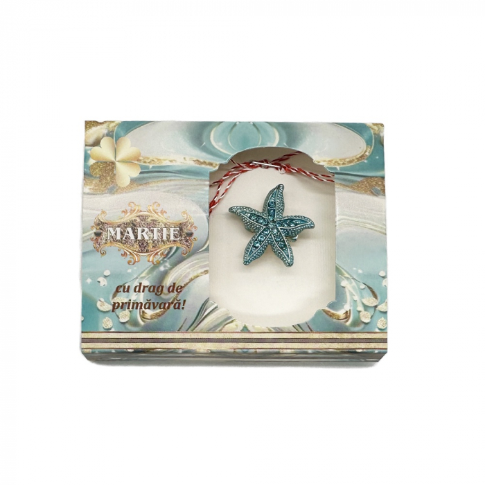 Set 4 Martisoare tip Brosa, Stele de Mare si Lebede, in cutie de carton cu fereastra decupata, VisionXXI [4]
