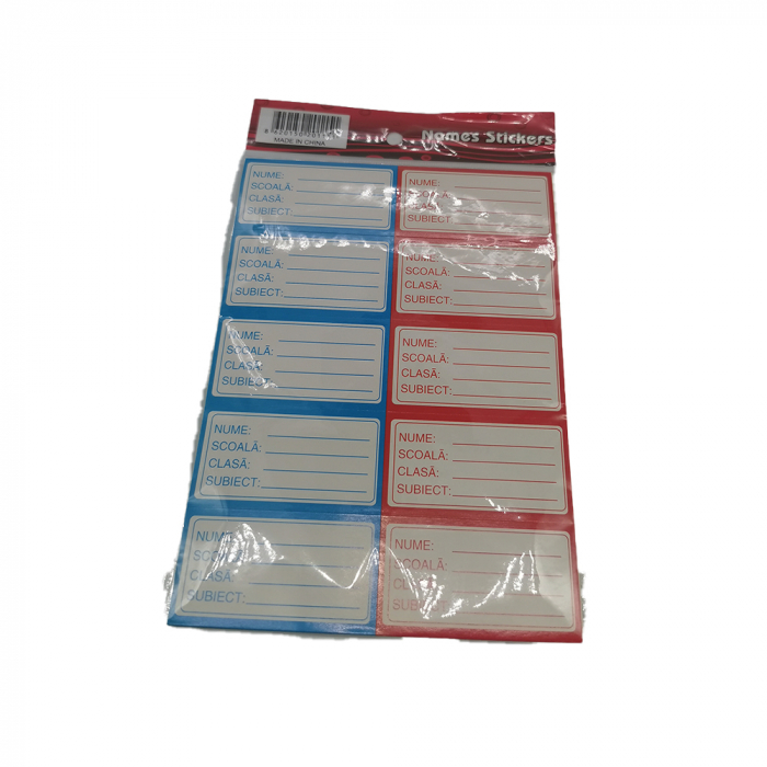 Set 50 etichete scolare, rosii si albastre, 5 coli x 10 etichete, VisionXXI [3]