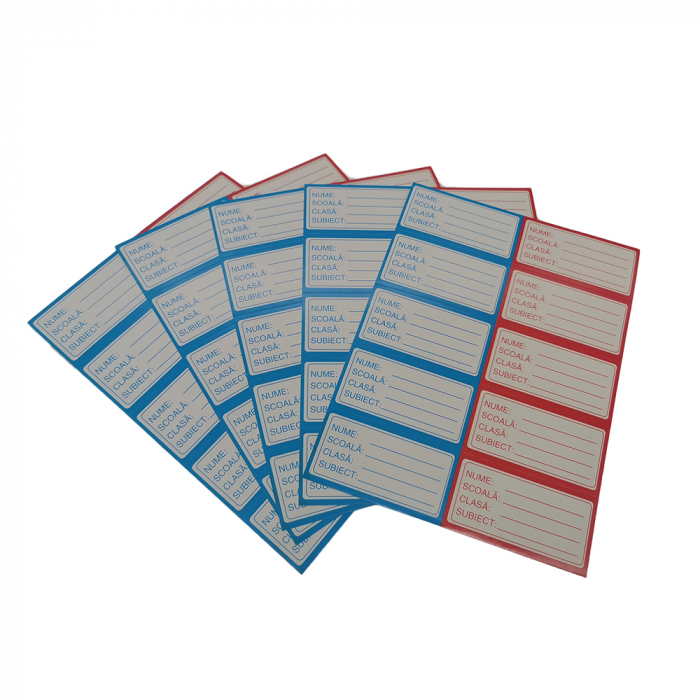 Set 50 etichete scolare, rosii si albastre, 5 coli x 10 etichete, VisionXXI [2]