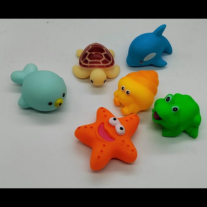 Set 6 figurine chitaitoare, Funny Bathe Set, 8 cm, multicolor, Vision XXI [4]