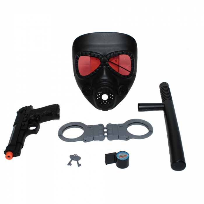 Set accesorii de politie Vision; cu pistol, vesta, catuse, fluier, masca si baston [2]