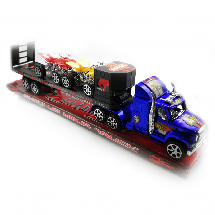 Set camion transportator de autovehicule Vision, 35 cm, 2 ATV-uri transportate, 3 piese [1]