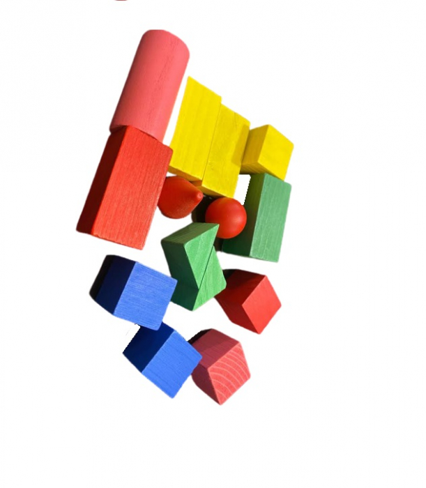 Set de cuburi si forme geometrice din lemn- Vision [1]