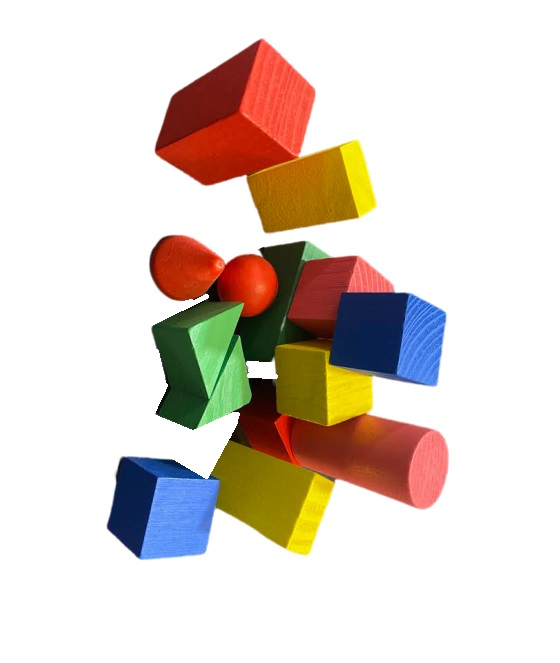 Set de cuburi si forme geometrice din lemn- Vision [2]