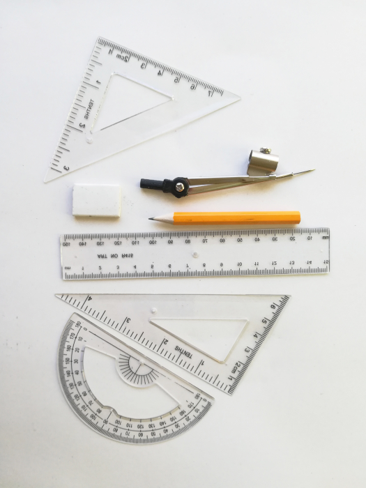 Set de geometrie de metal, 7 piese, Vision [2]