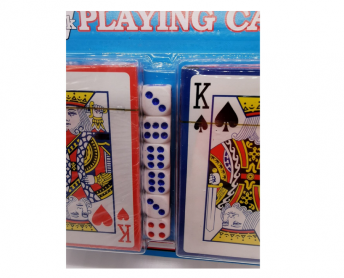 Set Doua perechi de carti de Joc clasice si 6 zaruri, multicolor Vision [2]