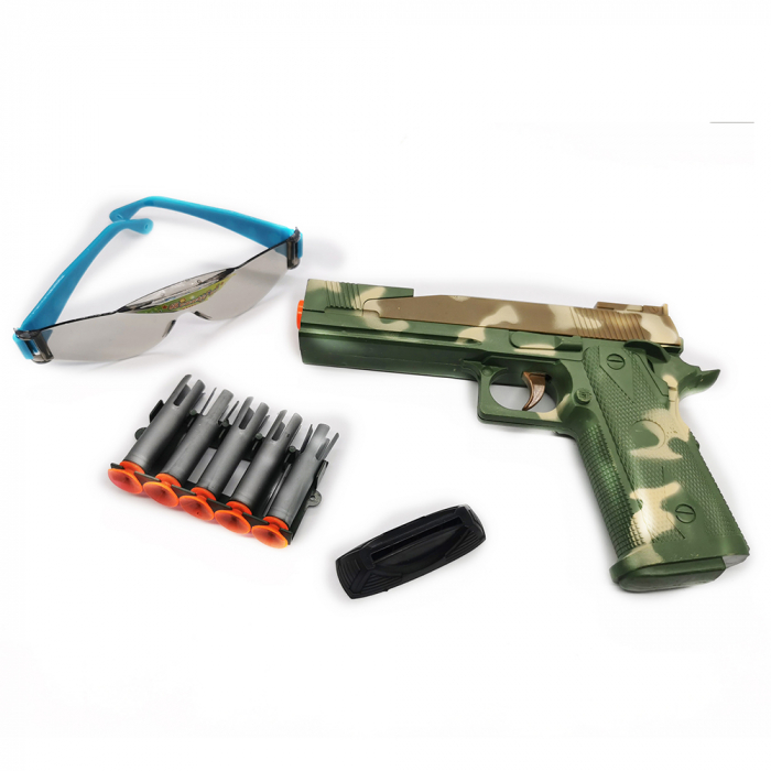 Set Pistol FirePower cu gloante ventuza si ochelari de protectie, 10 piese, VisionXXI [2]