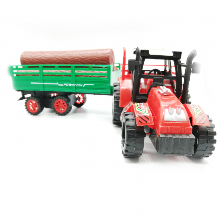 Set tractor cu remorca Vision,  incarcata cu busteni, 3 piese [2]