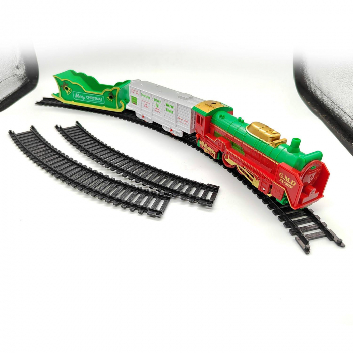 Set trenulet de jucarie, Locomotiva cu Doua Vagoane, 13 piese, 25x25cm, VisionXXI [2]