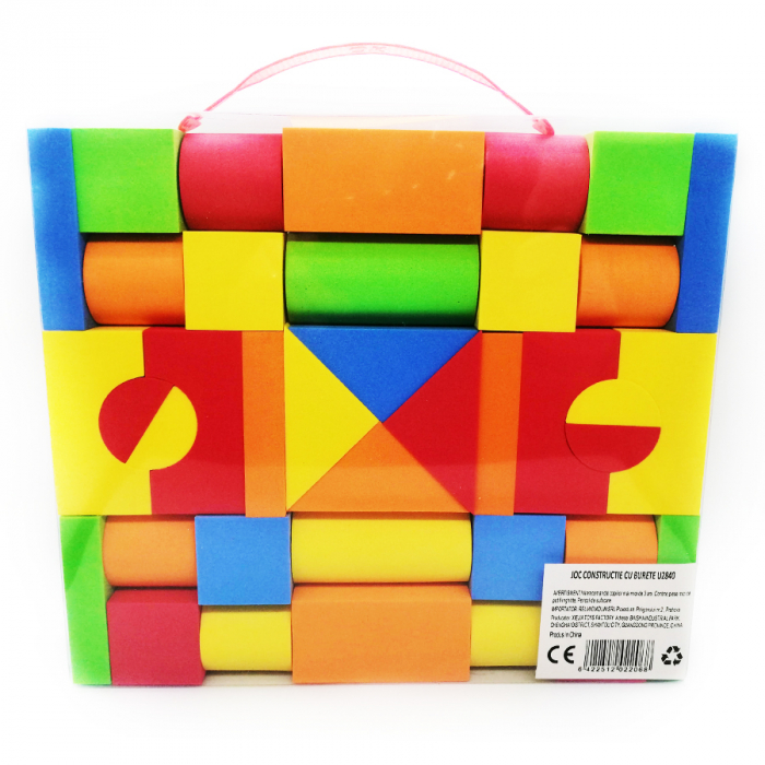 Set Vision de construit,  contine 38 de cuburi buretati multicolori [3]