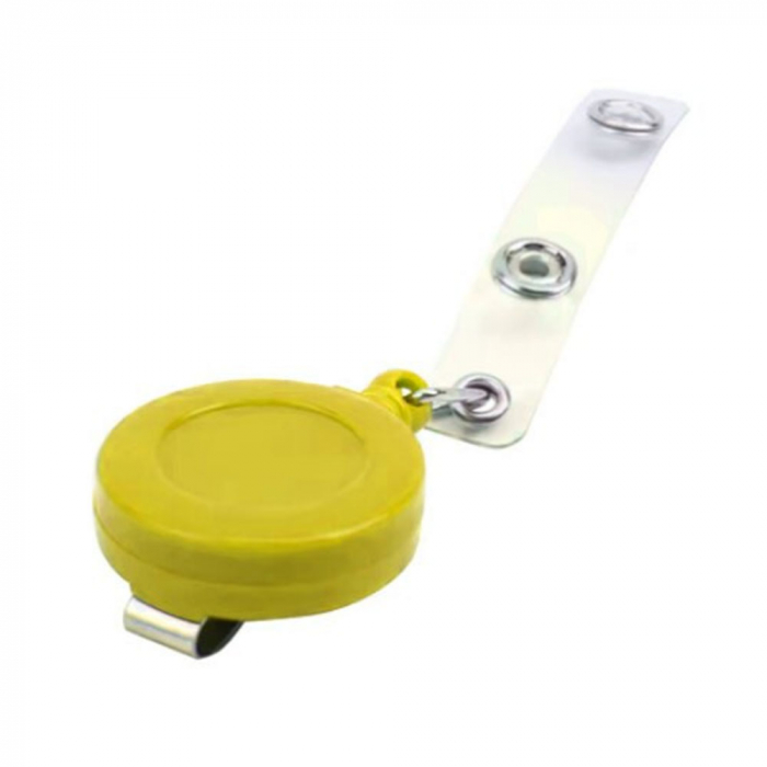 Snur Retractabil pentru Ecuson, cu clips, model Clasic, Galben, Vision [1]