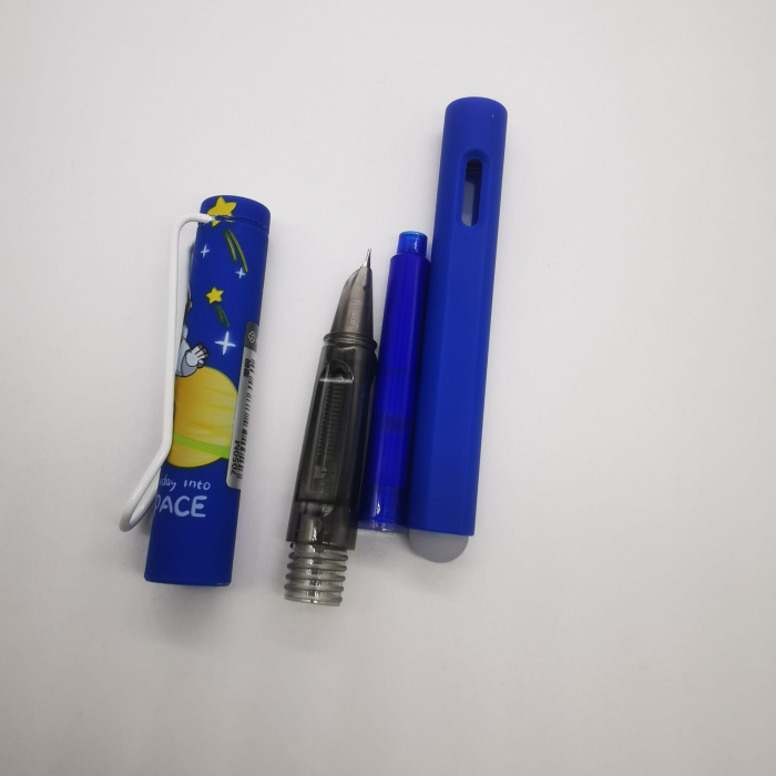 Stilou cu guma si cerneala termosensibila, tip Friction, cu stergere si rescriere, cu Penita Ascunsa, cu Astronauti, multicolor, Vision XXI [5]