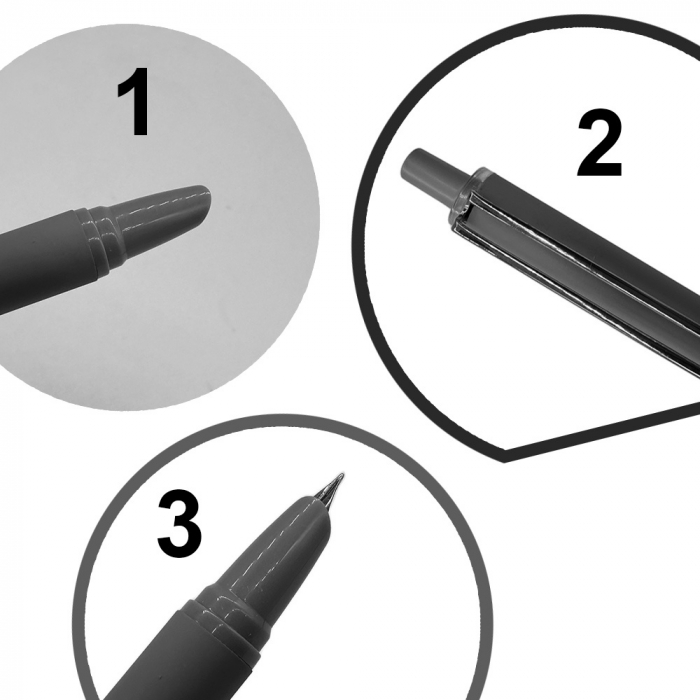 Stilou cu Penita ascunsa si mecanism tip Click 5543, Metal cauciucat, Clips auriu, cu patron, Culoare mov, Vision XXI [3]