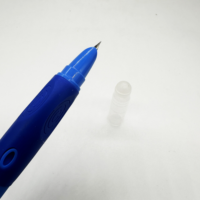 Stilou de plastic cu mecanism si penita ascunsa, 5026M, cu radiera si cerneala termosensibila, cartus de 5cm, Grip ergonomic, Marine, Vision XXI [2]