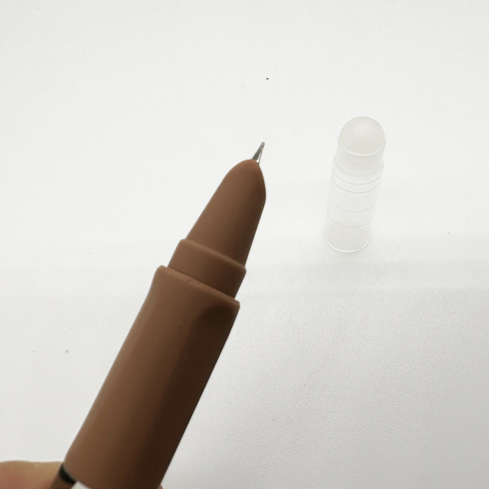 Stilou de plastic cu mecanism si penita ascunsa, 5039M, cu radiera si cerneala termosensibila, Nature, cartus de 5cm, Grip ergonomic, maro, Vision XXI [2]