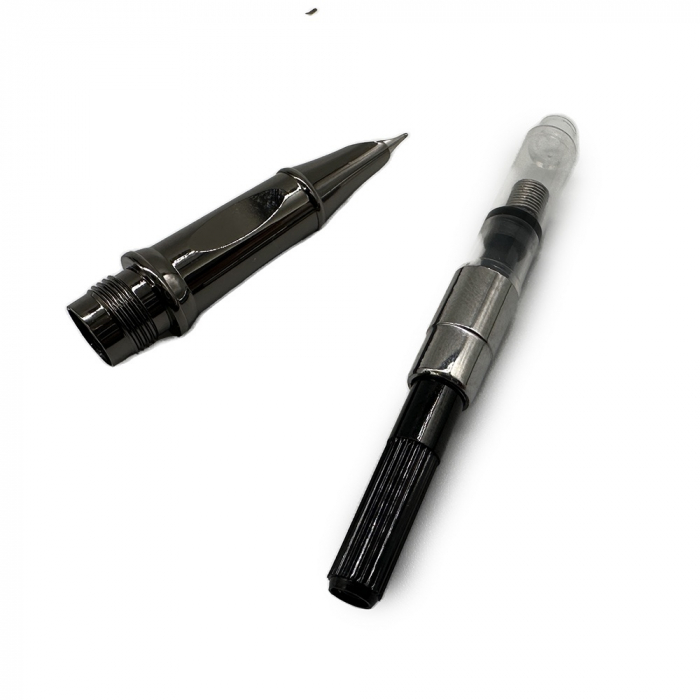 Stilou Metalic cu Penita ascunsa 023A, Robust si Elegant, Incarcare duala patron sau rezervor, Grip ergonomic din metal, Verde Lucios, Vision XXI [5]
