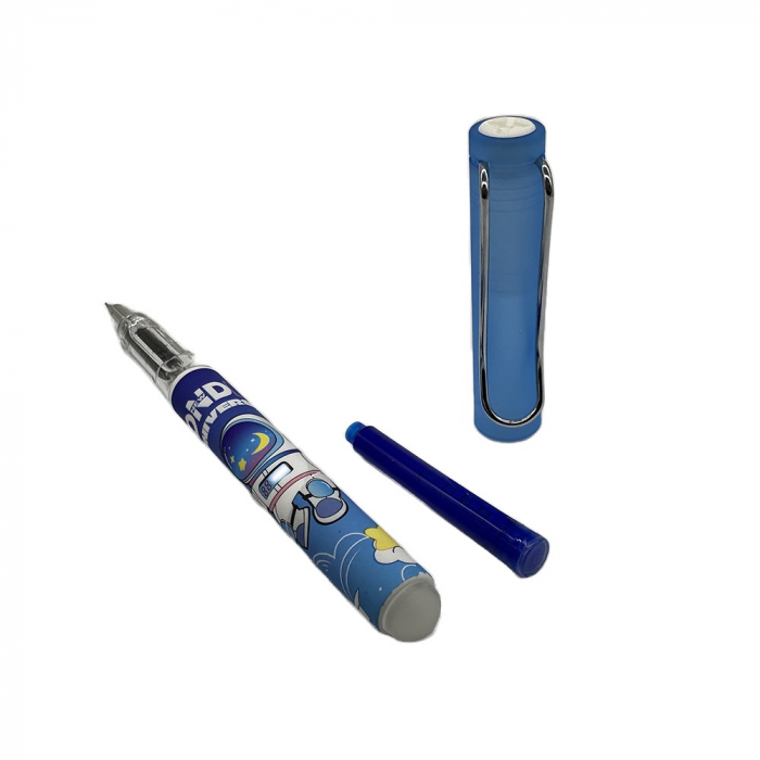 Stilou Plastic cu Penita ascunsa 0209M Astronaut, cu Radiera si Cerneala Termosensibila, cartus de 5cm, Grip ergonomic, Albastru, Vision XXI [4]
