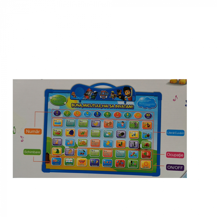 Tableta interactiva pentru copii, limba romana, Invata si Distreaza-te, 39 x 29 cm, PawPatrol, VisionXXI [2]