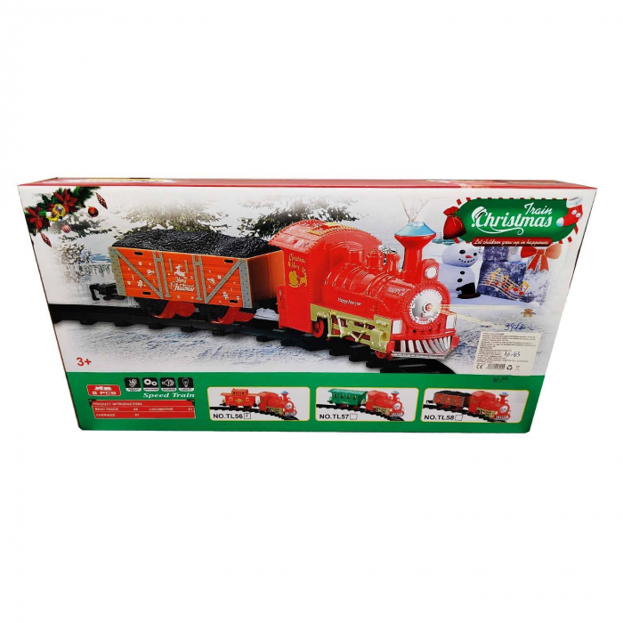 Tren cu sine de Craciun, 8 piese, Locomotiva cu un vagon, VisionXXI [3]