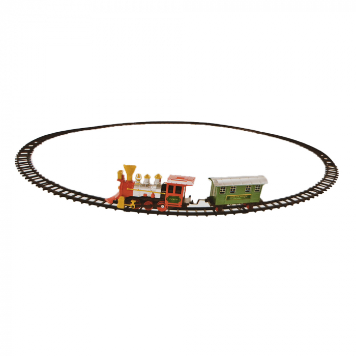 Trenulet de jucarie cu vagon si sine, 14 piese, 40x25cm, VisionXXI [3]