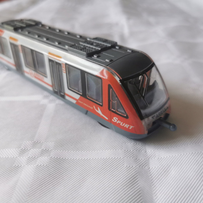 Trenulet tip Metrou de jucarie din metal, 16cm, Rosu, VisionXXI [3]