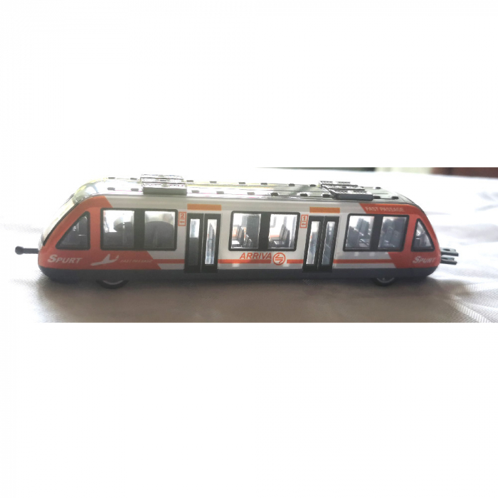 Trenulet tip Metrou de jucarie din metal, 16cm, Rosu, VisionXXI [5]