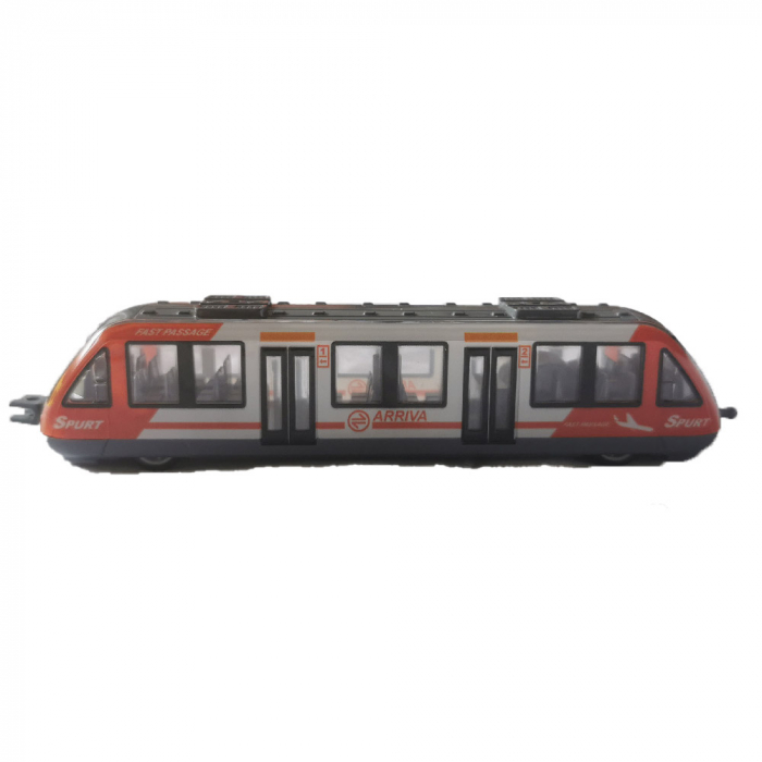 Trenulet tip Metrou de jucarie din metal, 16cm, Rosu, VisionXXI [2]