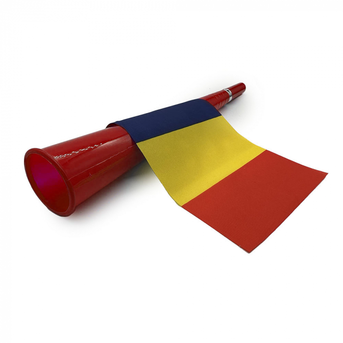 Vuvuzela cu Steag Tricolor "Hai Romania", 36cm, Euro 2024, rosu, VisionXXI [3]
