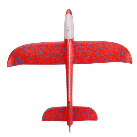 Avion planor din polistiren cu LED, Rosu, lungime 30 cm, Vision [1]