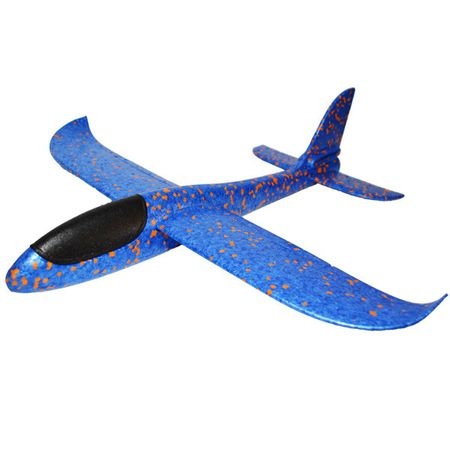 Avion planor din polistiren, lungime 30 cm, Albastru, Vision [1]