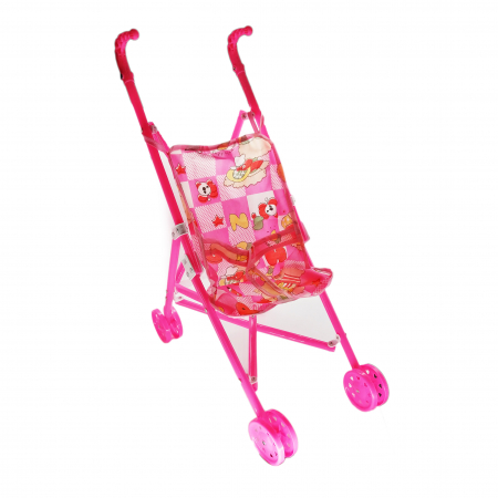 Jucarii si jocuri pentru copii - Carucior papusi roz Vision, 55 cm, material plastic si textil