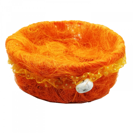 Paste - Cos decorativ rotund pentru oua, de Paste, 18x7cm, portocaliu, Vision