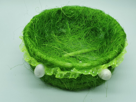 Cos decorativ rotund pentru oua de Paste, 18x7cm, verde, Vision [3]