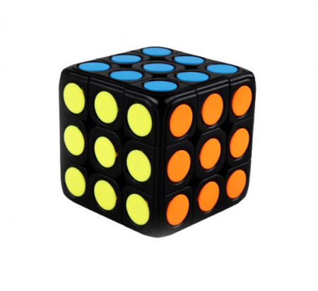 Jocuri de memorie si inteligenta - Cub Rubik Vision 3x3x3 Dots Trickster Edition, multicolor, demontabil
