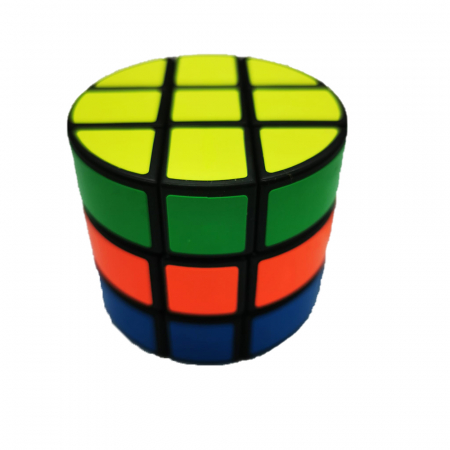 Jocuri de memorie si inteligenta - Cub tip Rubick, Cilindru Magic cu margini negre, model economic, 3x3x3, 6.5cm, VisionXXI
