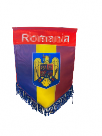Articole suporteri - Fanion mare Romania- Vision, cu stema, multicolor