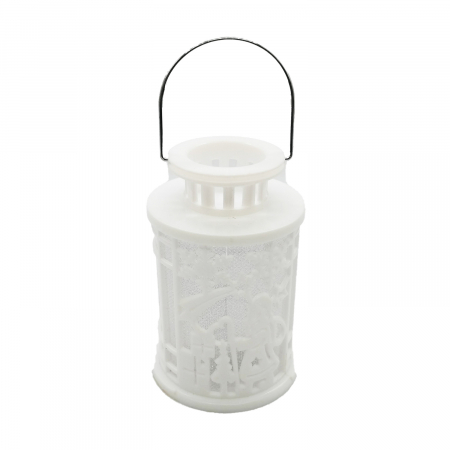 Articole de Craciun - Felinar Luminos LED Sclipitor, Tema de Craciun, Forma de Clopotel, culoare Alb, 10cm, Vision®