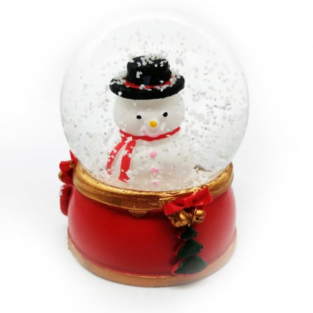 Glob de Craciun, cu lichid, luminos, efect de ninsoare, om de zapada, 9 cm, Vision [4]