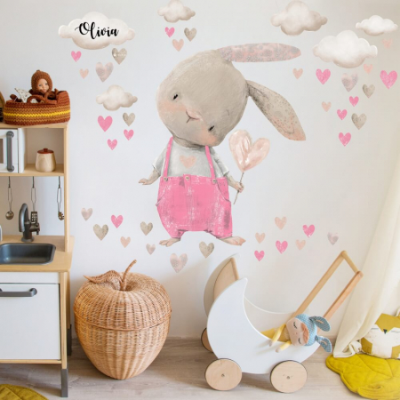 Home & Garden - Iepurași pentru camera copiilor - Animăluțe adezive pe perete