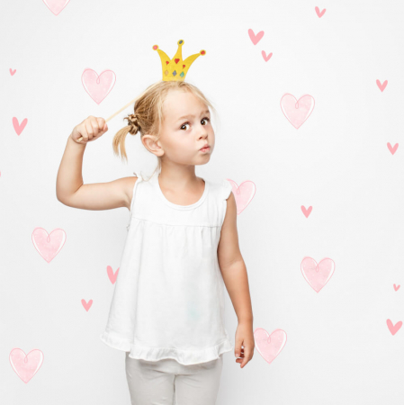 Wallpaper - Inimioare roz - autocolante textile pentru perete