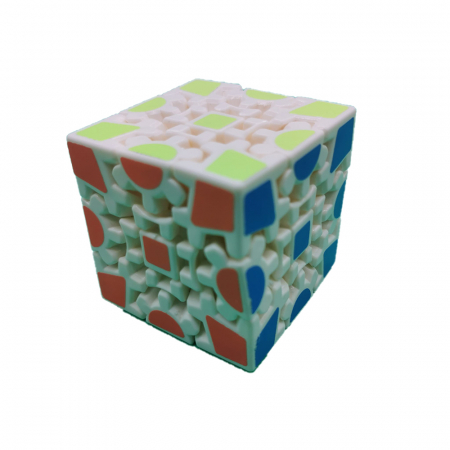 Jocuri de memorie si inteligenta - Joc Cub Rubik 3x3x3,Cogwheel Gear Cube, de viteza Speedcube, cu angrenaj, Surprinzator de distractiv, pe fond alb, VisionXXI