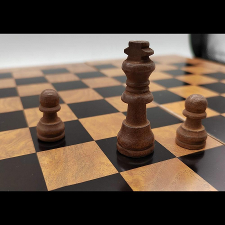 Joc de Sah, Table si Dame, 34cm, Tabla si Piese din Lemn, 2023, VisionXXI [4]