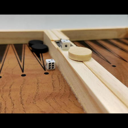 Joc de Sah, Table si Dame, 40cm, Tabla si Piese din Lemn, model 2024 VisionXXI [3]