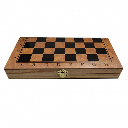 Joc de Sah, Table si Dame, 40cm, Tabla si Piese din Lemn, model 2024 VisionXXI [1]