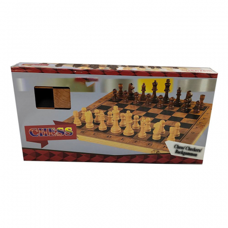 Joc de Sah, Table si Dame, 40cm, Tabla si Piese din Lemn, model 2024 VisionXXI [0]