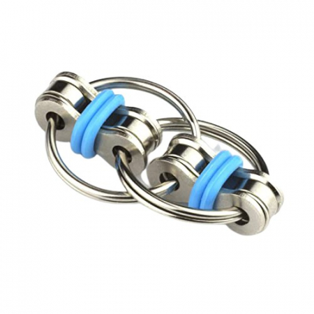 Articole Antistres - Jucarie antistres Vision, inele infinite, metal, albastru, 5 cm