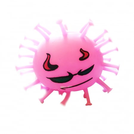 Jucarie antistres Vision, Slimy Coronavirus, umpluta cu gelatina slime, roz [0]